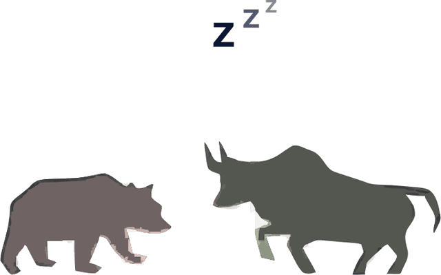 Market Closed - Resting Bear and Bull